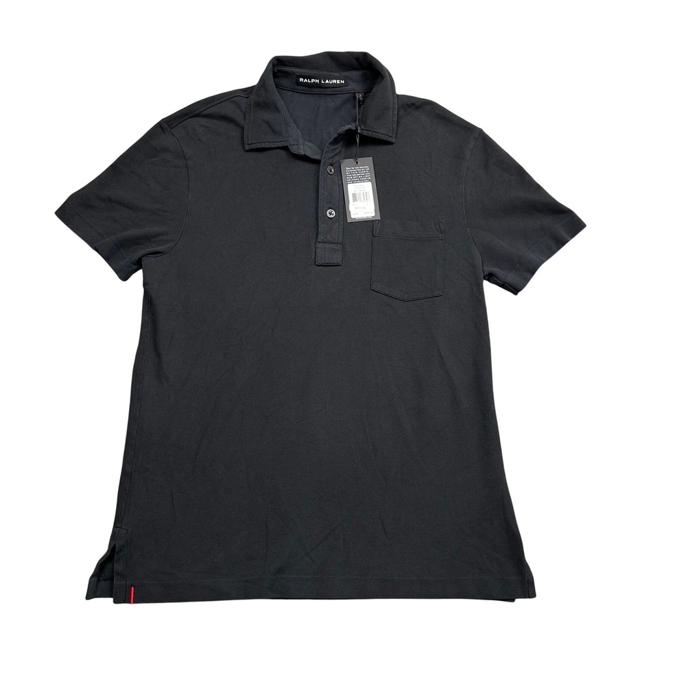 Ralph Lauren Denim Polo Shirt Mens Small Black Pima Cotton Short Sleeve NWT